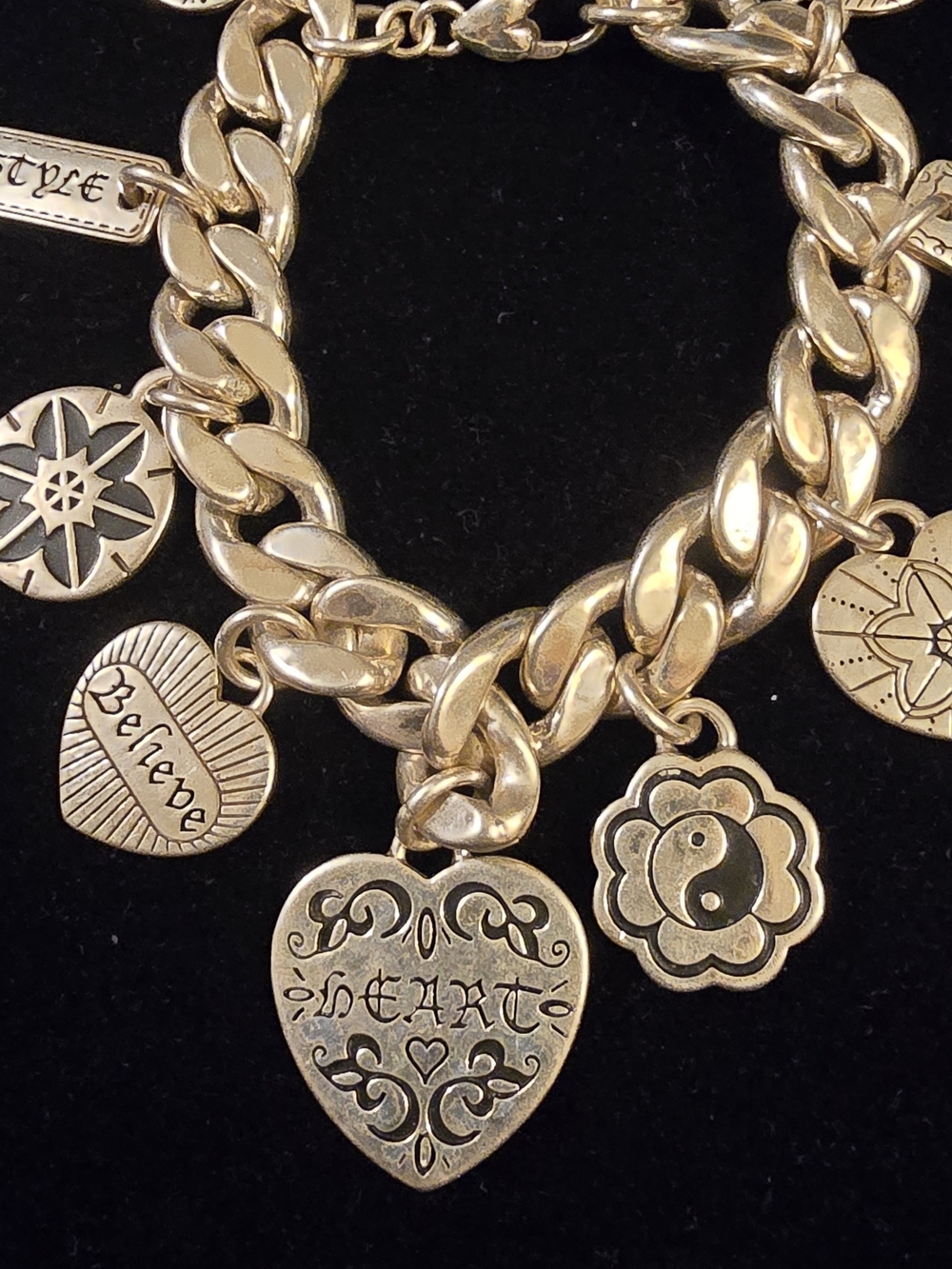 Retired Brighton Manuscript Charm Bracelet - Picture 2 of 5